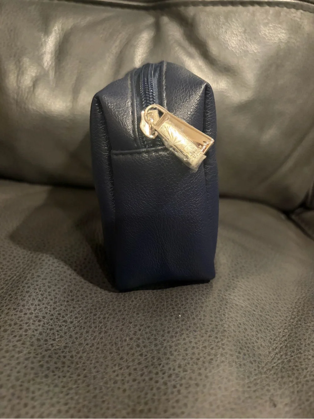 Furla Navy Leather Cosmetic Pouch